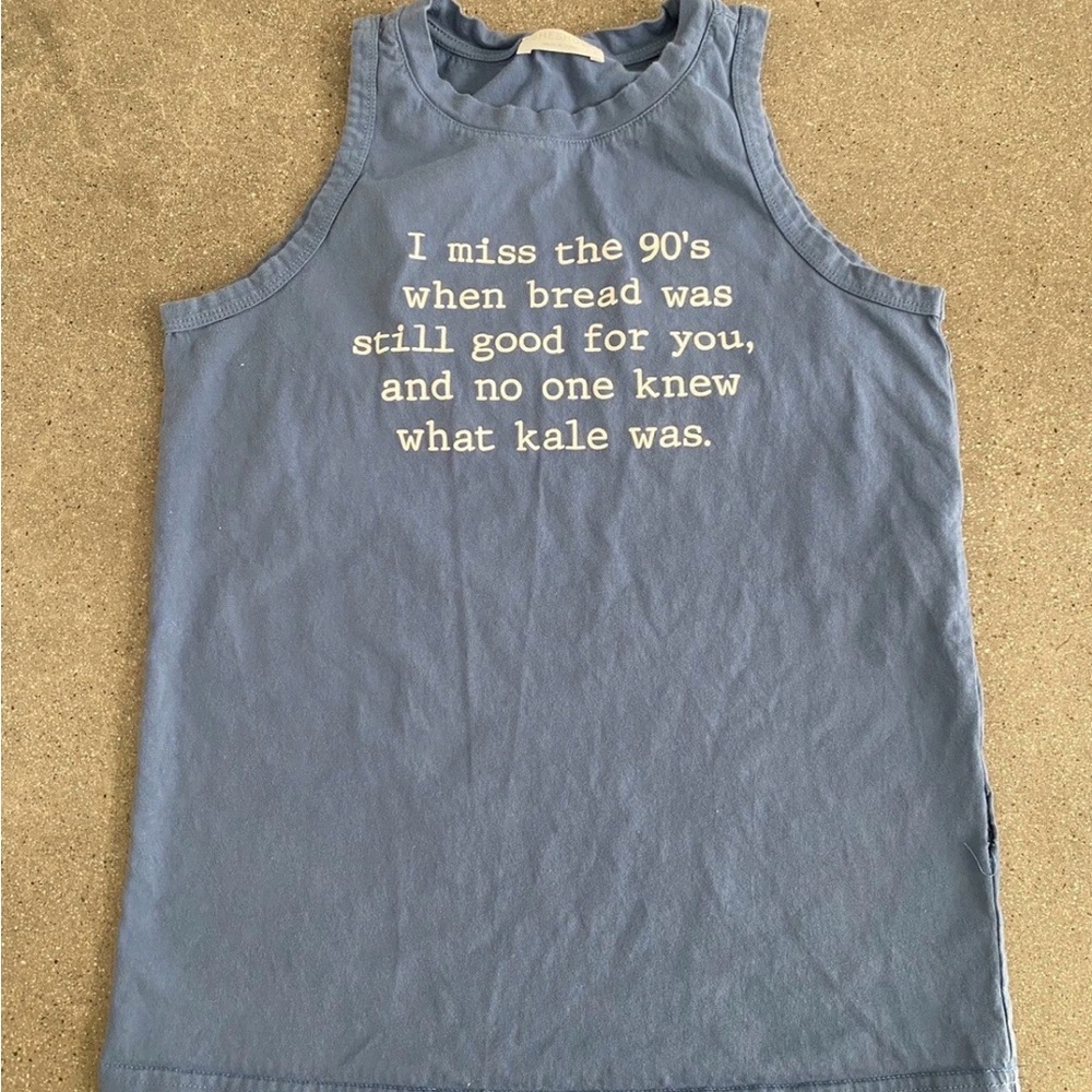 I miss the 90’s Blue Sleeveless Graphic Tank Top